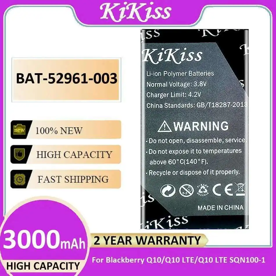 

Для Blackberry Q10 Lte SQN100-1 надежная сменная батарея Bat-52961-003 3000 мАч для мобильного телефона