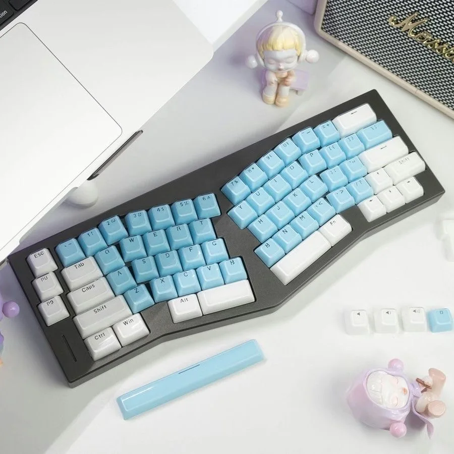 Alice Keycap Translucent Crystal Keycaps Ice Crystal Keycap Set for Mechanical Keyboard Standard ANSI/ISO Layout for MX Switch