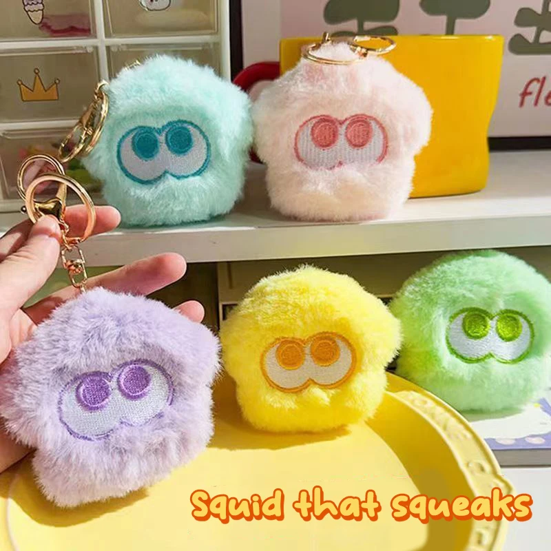 Cartoon Splatoon Squeak Plush Keychain Toy Anime Kawaii Animal Soft Stuffed Cartoon Toy Doll Bag Decoration Children Gifts