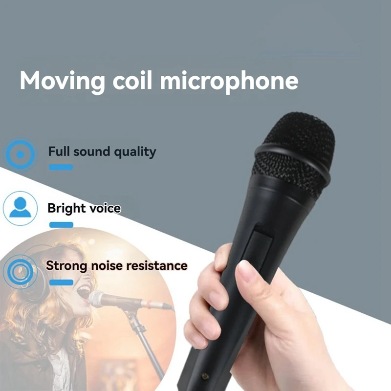 Karaoke Mic with Switch Wired Dynamic Microphone for Karaoke Vocal Music Performance Singing-A13G