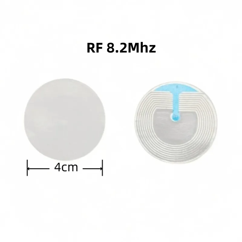 

50 шт. клейкая наклейка против кражи EAS круглая мягкая бирка 4 см Eas 8,2 МГц Rf противоугонные этикетки со штрих-кодом