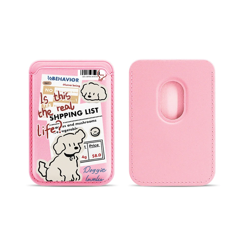 Doggie Lovely Leder-Kartenetui Handyhülle Kartenhalter für Magnetische Hülle Geeignet für alle iPhone Magsafe Karten-Handy-Rückseiten-Taschen – Detail 14