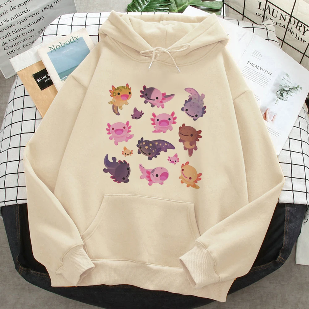 

Ajolote Axolotl hoodies women Korean style aesthetic 90s vintage Hooded Shirt women streetwear clothes