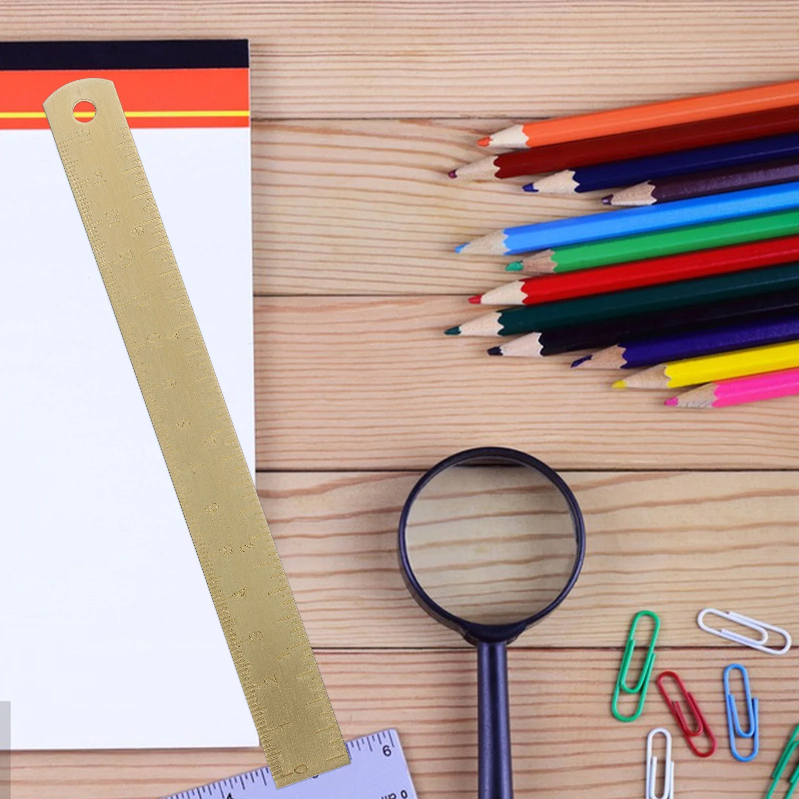 Outils de règle d'échelle en laiton, planche droite de géométrie professionnelle, fournitures de dessin d'architecture, mesure