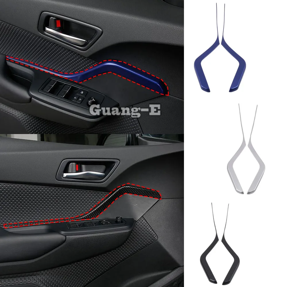 ABS Plastic Car Sticks Interior Panel Armrest Lift Switch Button Trim Frame 2pcs For Toyota C-HR CHR 2017 2018 2019 2020 2021