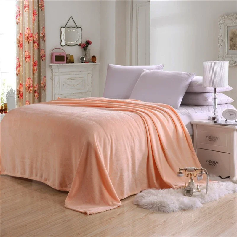 Soft and Warm Coral Velvet Winter Blanket Bed Cover Bed Cover Sofa Lattice Blanket and Lattice Cloth 220Gsm 6 Size Thin