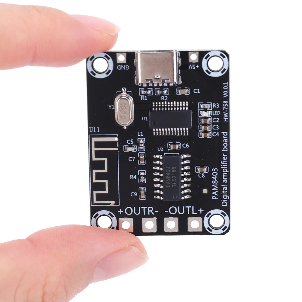 XH-A155 Mini PAM8403 Amplifier Board 5W+5W Class D BT Digital Power Amplifier 2 Way Audio Power Amplifier Board for 4-8Q