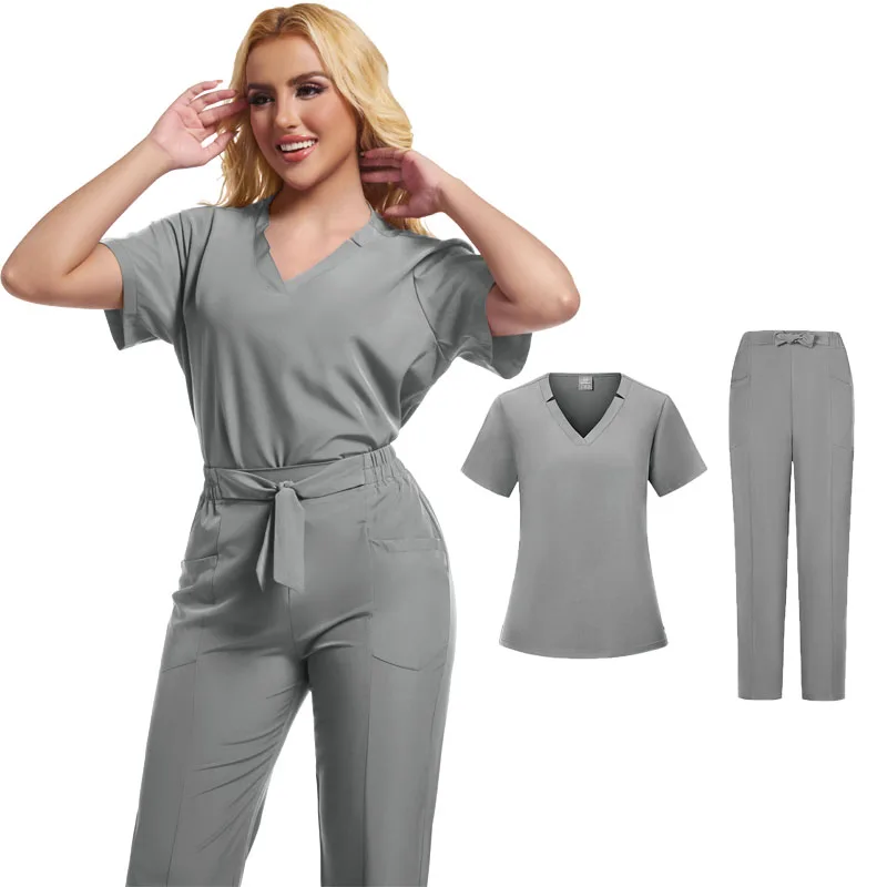 Uniformes chirurgicaux cliniques pour femmes, ensembles de gommages médicaux, accessoires d'infirmière, vêtements de travail pour médecins d'hôpital, vente en gros