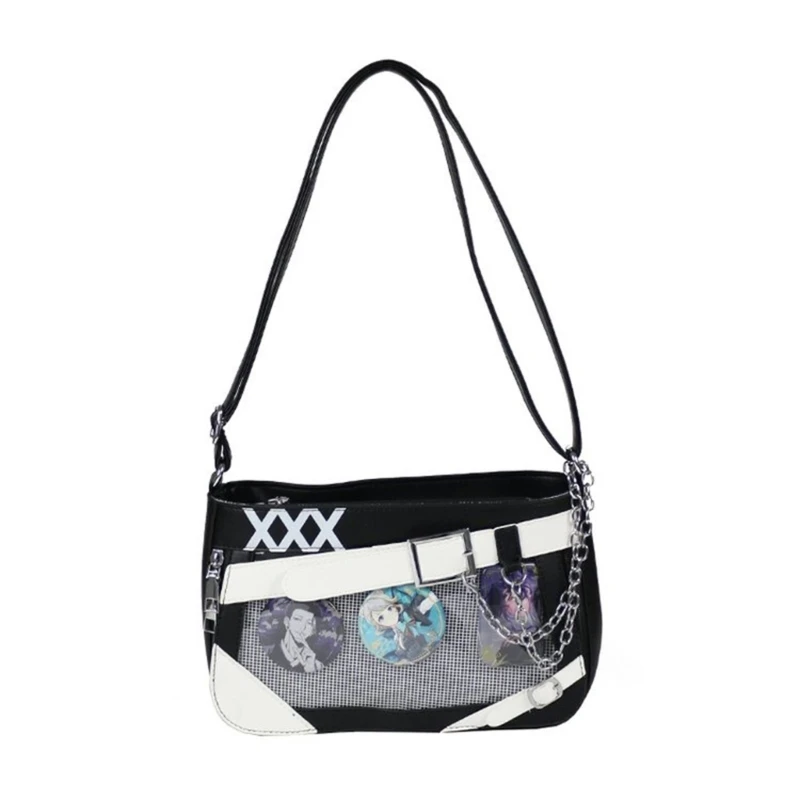 

E8FB Stylish Women's Ita Bag Aesthetic Crossbody Bag Shoulder Purse for Badge Display