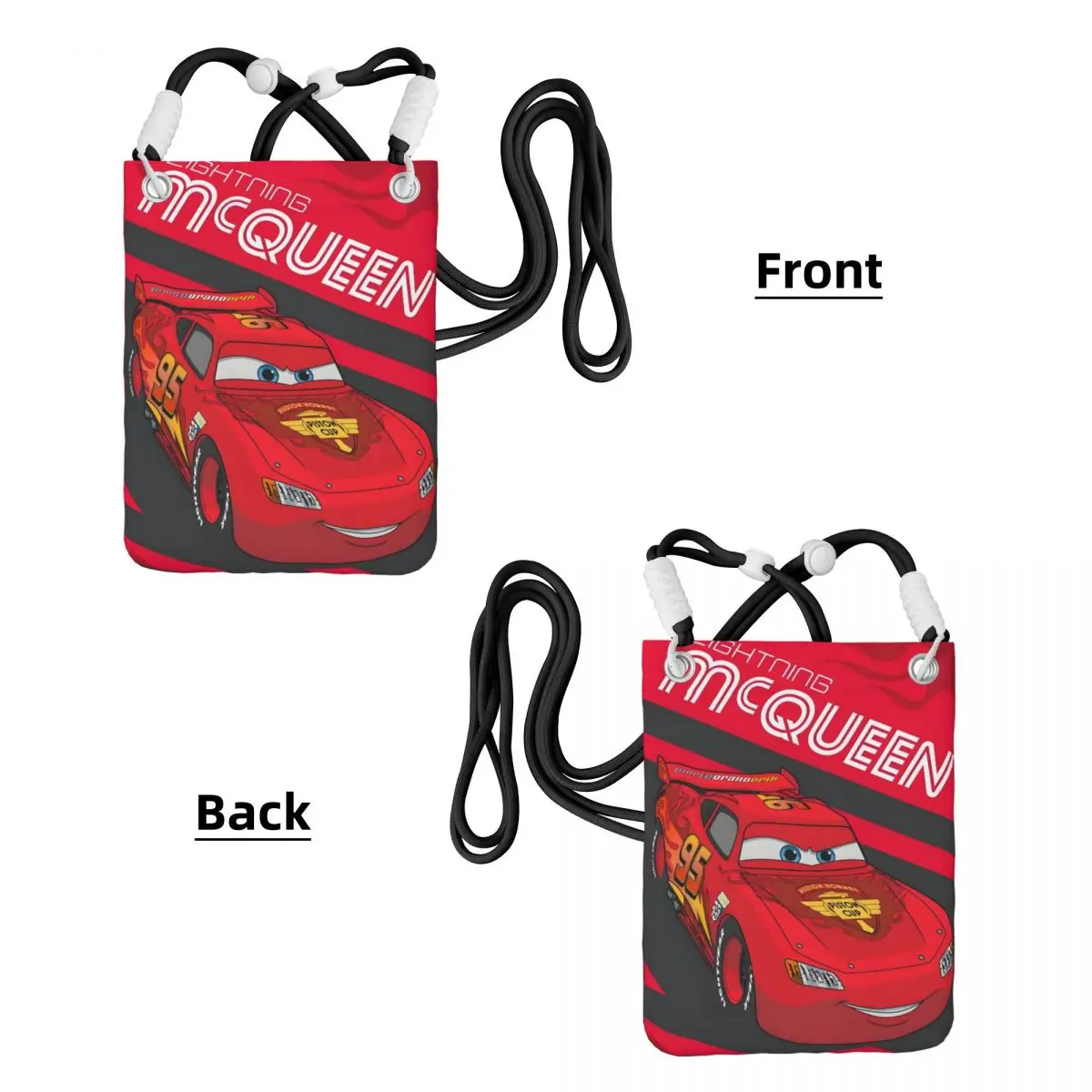 مخصص البرق ماكوين محفظة الهاتف الذكي مع حزام السيارات Toons حقيبة كروسبودي الرجال النساء السفر حقيبة الهاتف المحمول