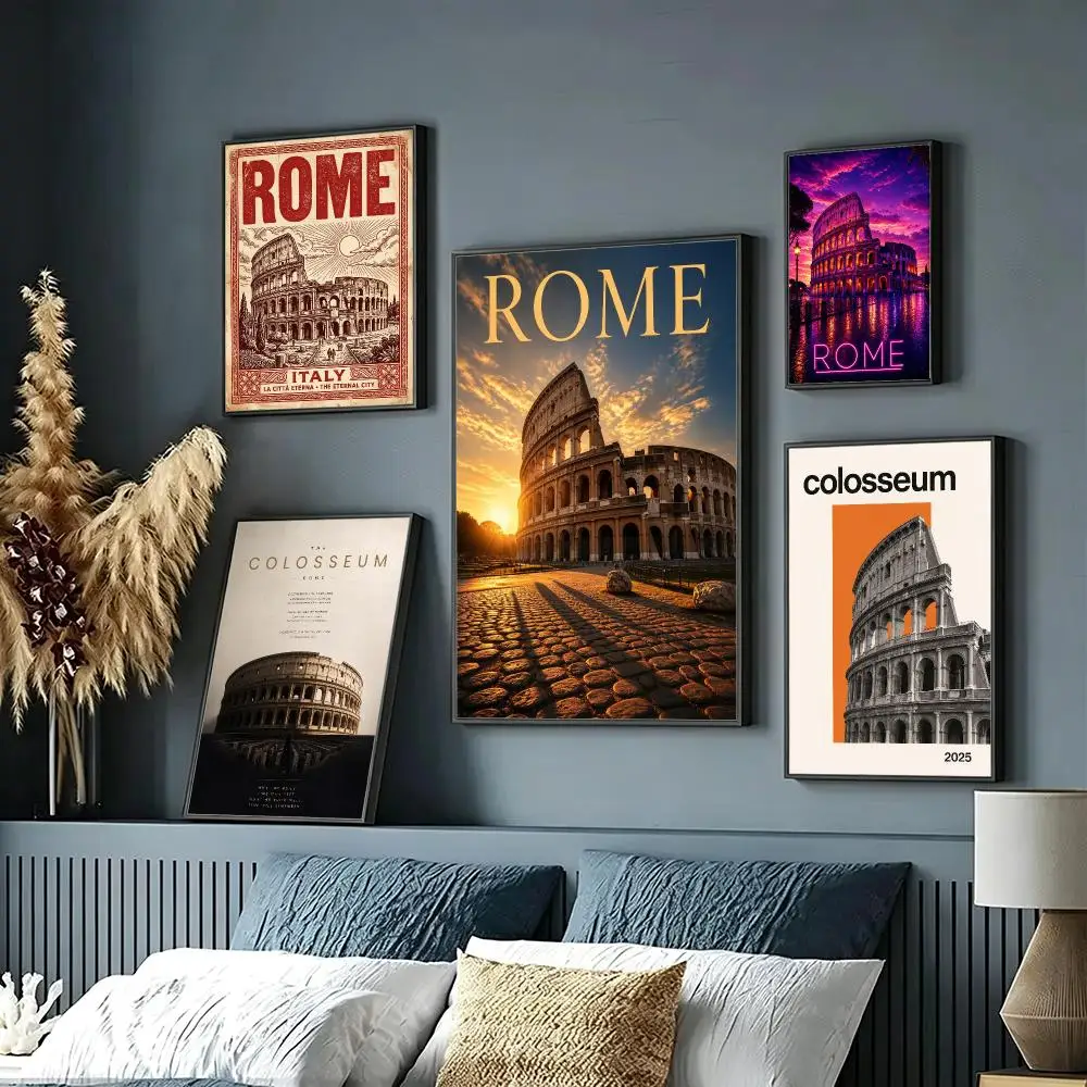 art Colosseum Poster Wall Posters Art Print HD Print Self-Adhesive Waterproof Wall Stickers Room Decoration