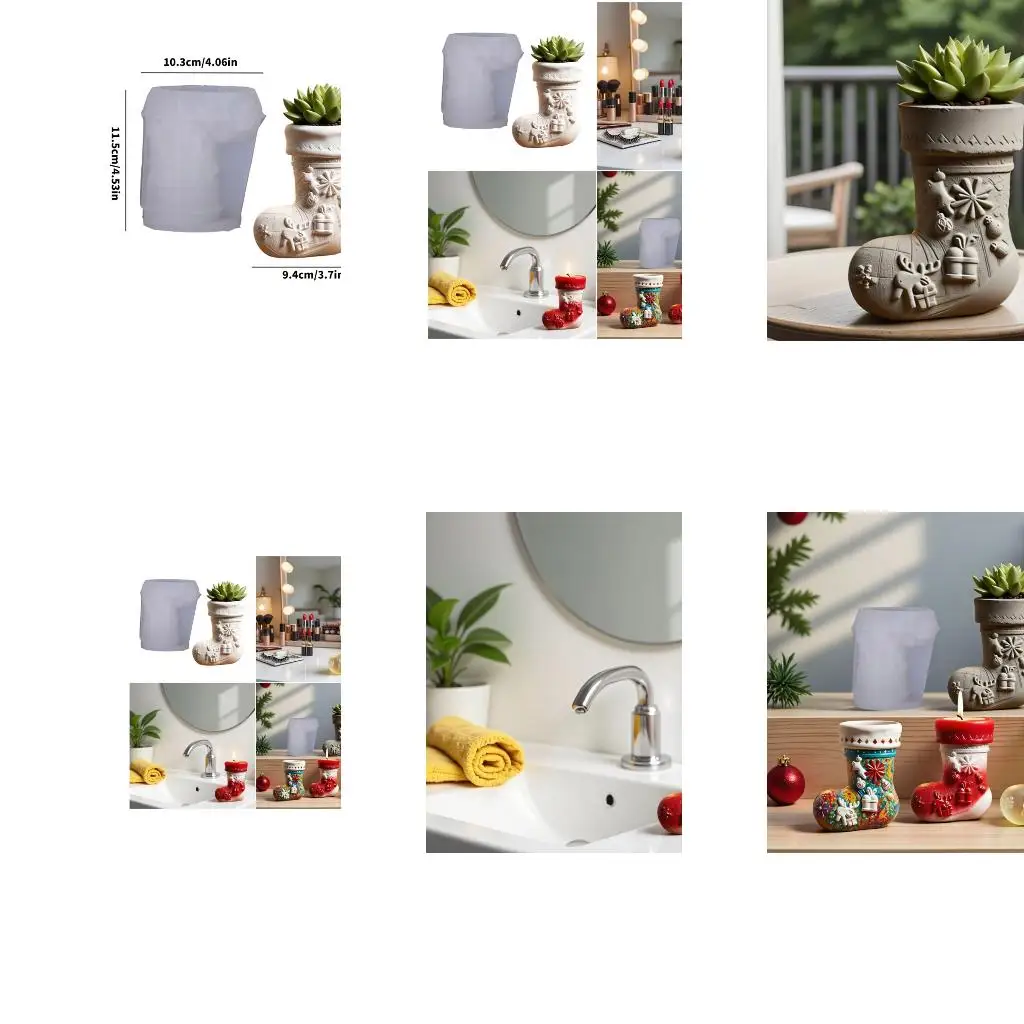 

Christmas Themed Silicone Craft Mold For DIY Jewelry Storage Container Concrete Ornament Cup Making