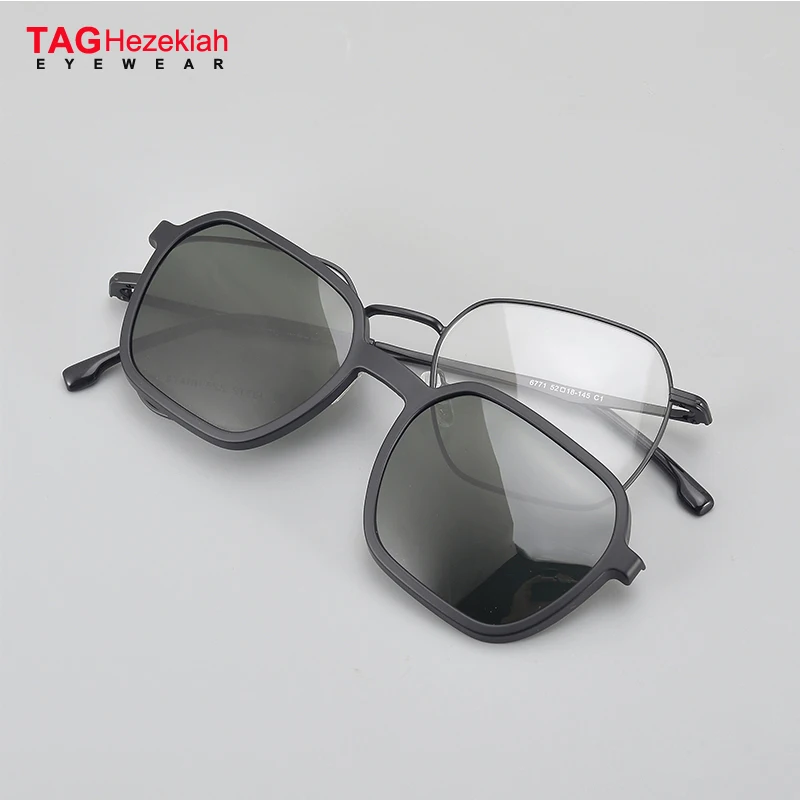 2026 Retro Alloy Optical Eyeglass Frame Clip On Sunglasses Men Women Double Layer Prescription Eyewear Polarized Glasses UV400