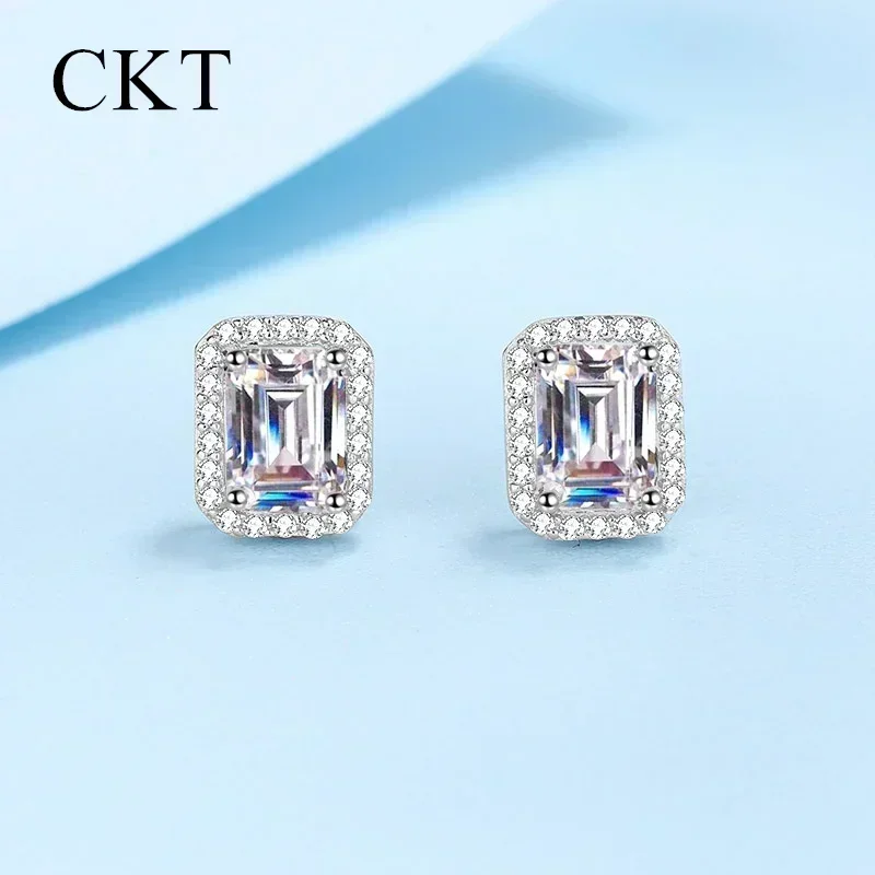 

18K White Gold Women's Jewelry Pt950 Platinum 1-4 Carat Shaped Moissanite Stud Earrings Sparkling Wedding Fine Jewelry Diamond