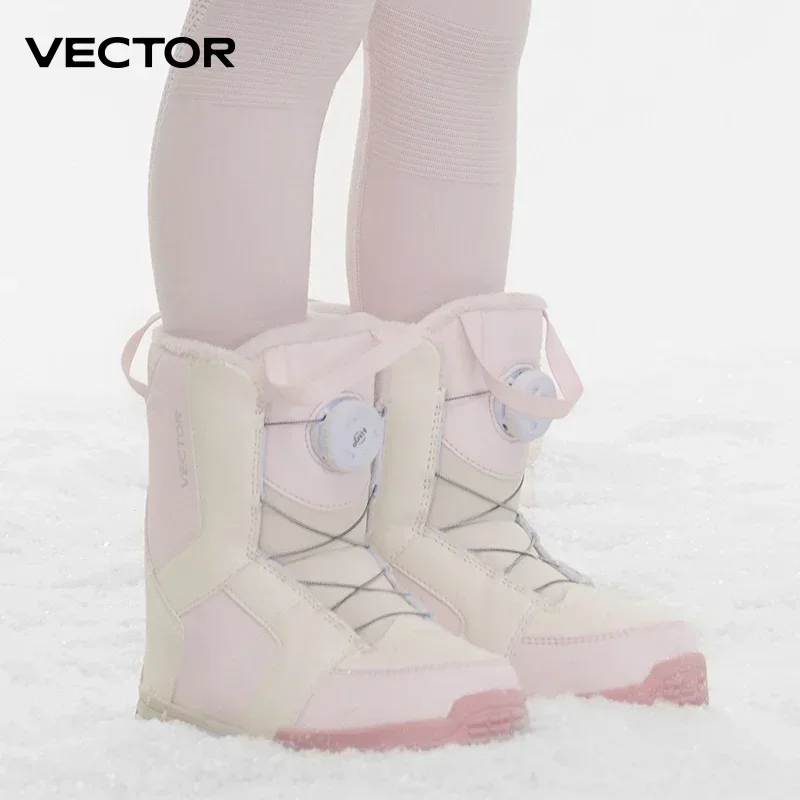 VECTOR Professional Children's Ski Shoes Warm Waterproof Snowboard Boots Non-slip Leather Breathable Snow Ski Boots Equipment