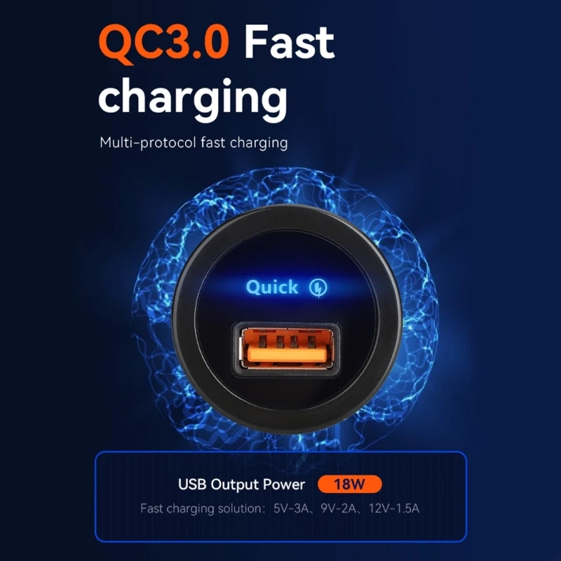 Multiple Device Car Charging with Quick Charging 18W USB for Smartphones Table Drop Shipping