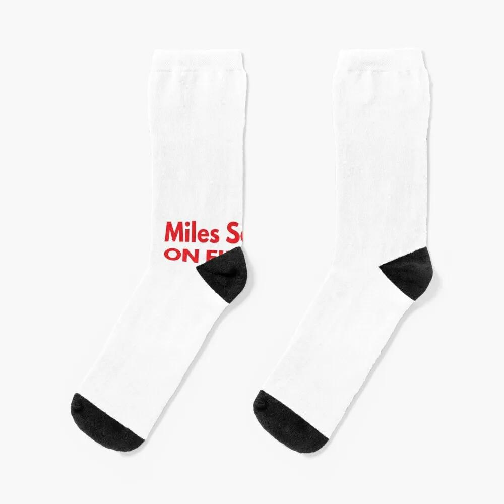 Miles Sanders ON FIRE Socks valentine gift ideas custom Socks Girl Men's