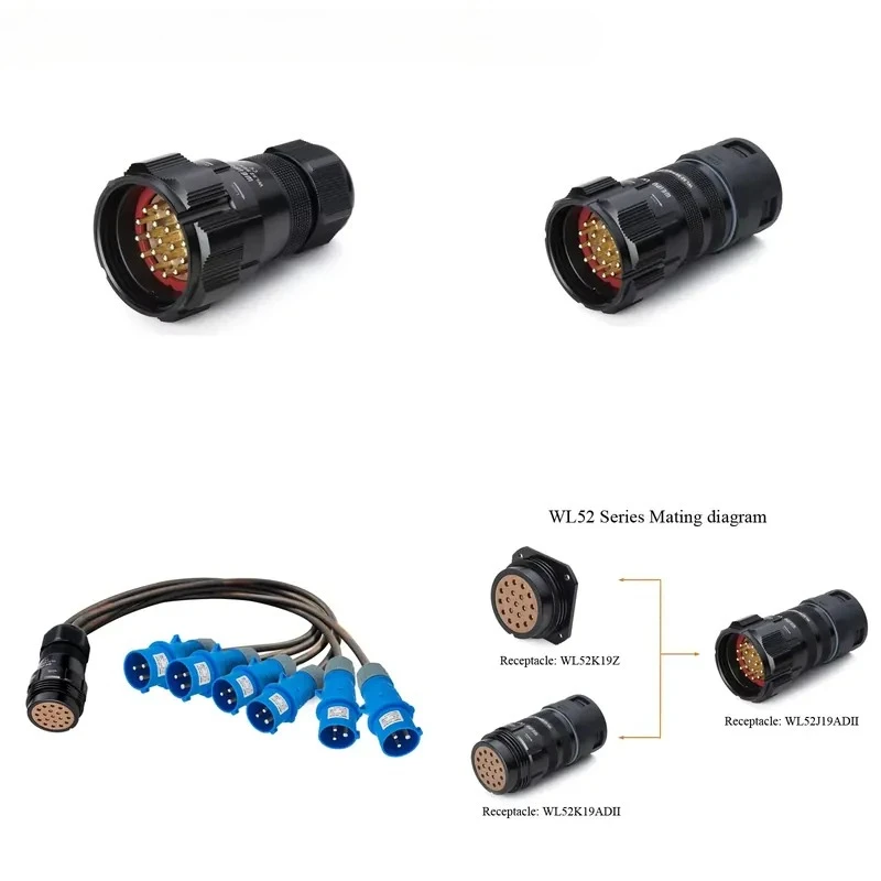 IP67 waterproof 19-pin power Socapex style power soca connector for stage lighting