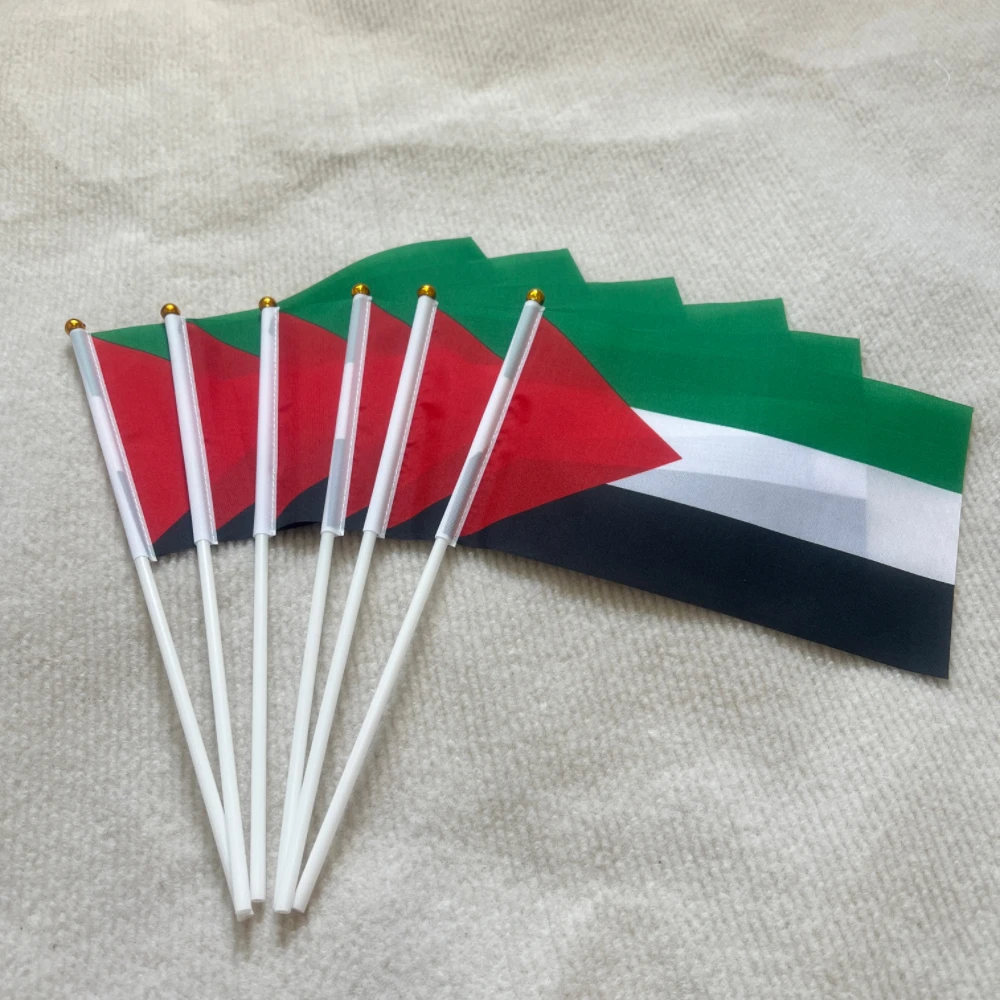 Bandera Palestina poliéster resistente con asta para manifestaciones - imagen 4