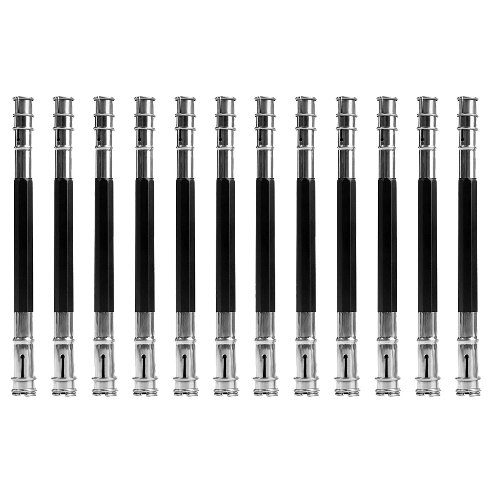 

12pcs Extender Stainless Steel Drawing Aid Lengthener Pencil Holder for Short Pencils Students Office Supplies