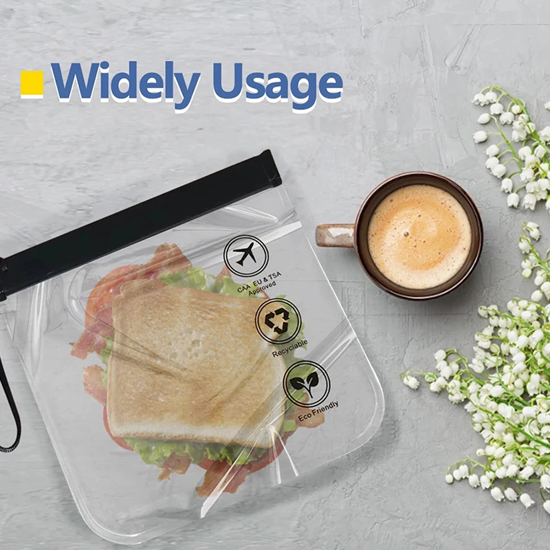 حقيبة شفافة للاستخدام أثناء السفر ومضادة للتسرب ومضادة للماء للنساء، حقيبة أدوات الزينة الآمنة في المطار قابلة لإعادة الاستخدام