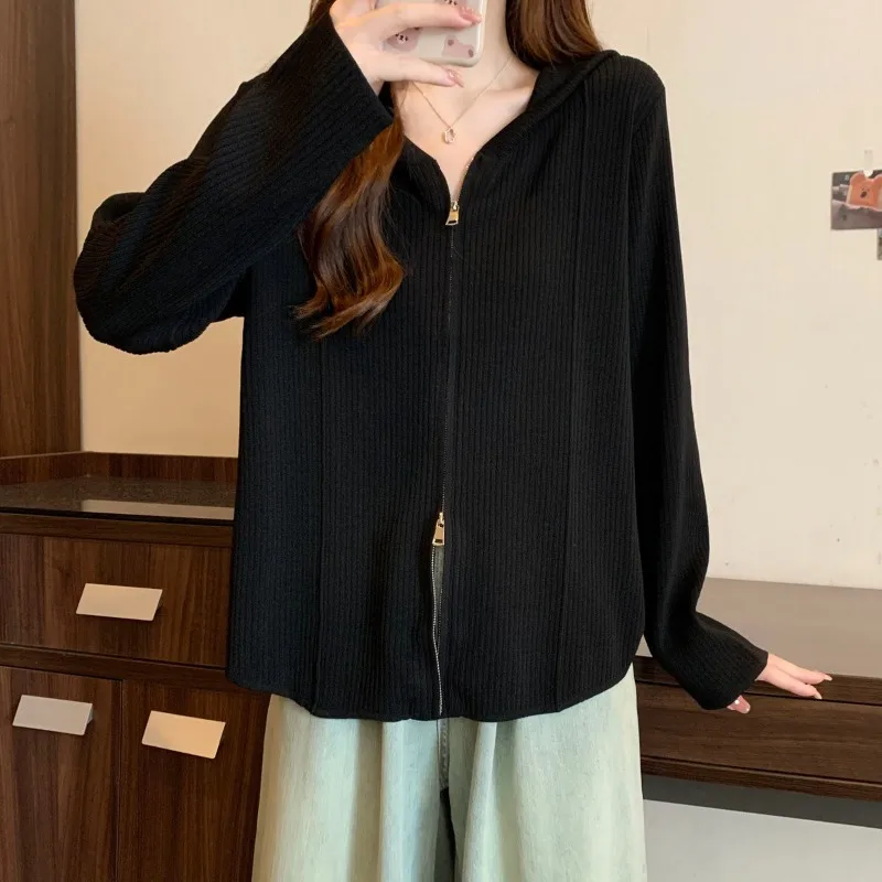 เสื้อฮู้ดผู้หญิงแบบซิปเต็มตัว สไตล์สวยงาม ราคาประหยัด สไตล์ Emo ยุค 2000 Kpop เสื้อฮู้ดผู้หญิงสำหรับฤดูใบไม้ผลิและฤดูใบไม้ร่วง