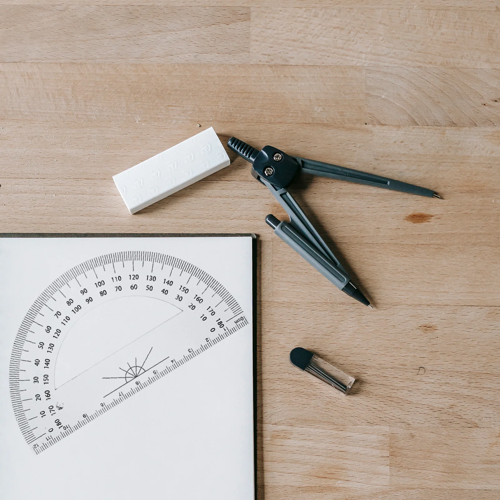 5pcs Degrees Plastic Protractor Geometry Stationery Math Angle Tool School Supplies 180 Degrees Math Protractor Student