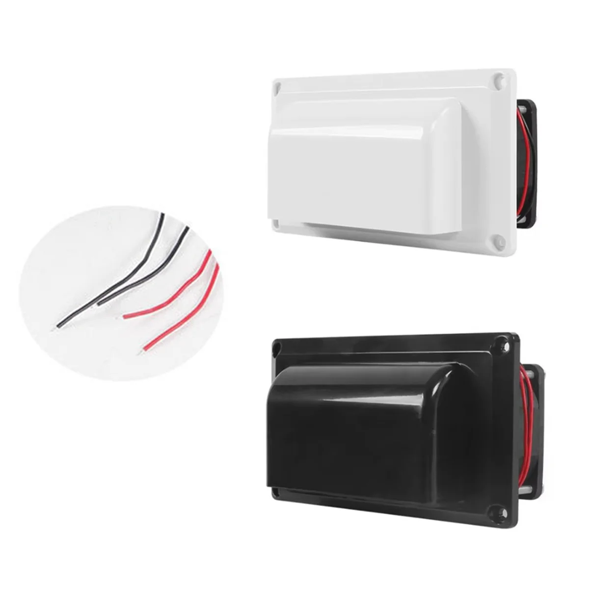 قافلة متنقل مقطورة الجانب تنفيس الهواء مروحة العادم RV DC12V للمعسكر، مقطورة، قارب، البحرية، يخت (أسود) -T45C