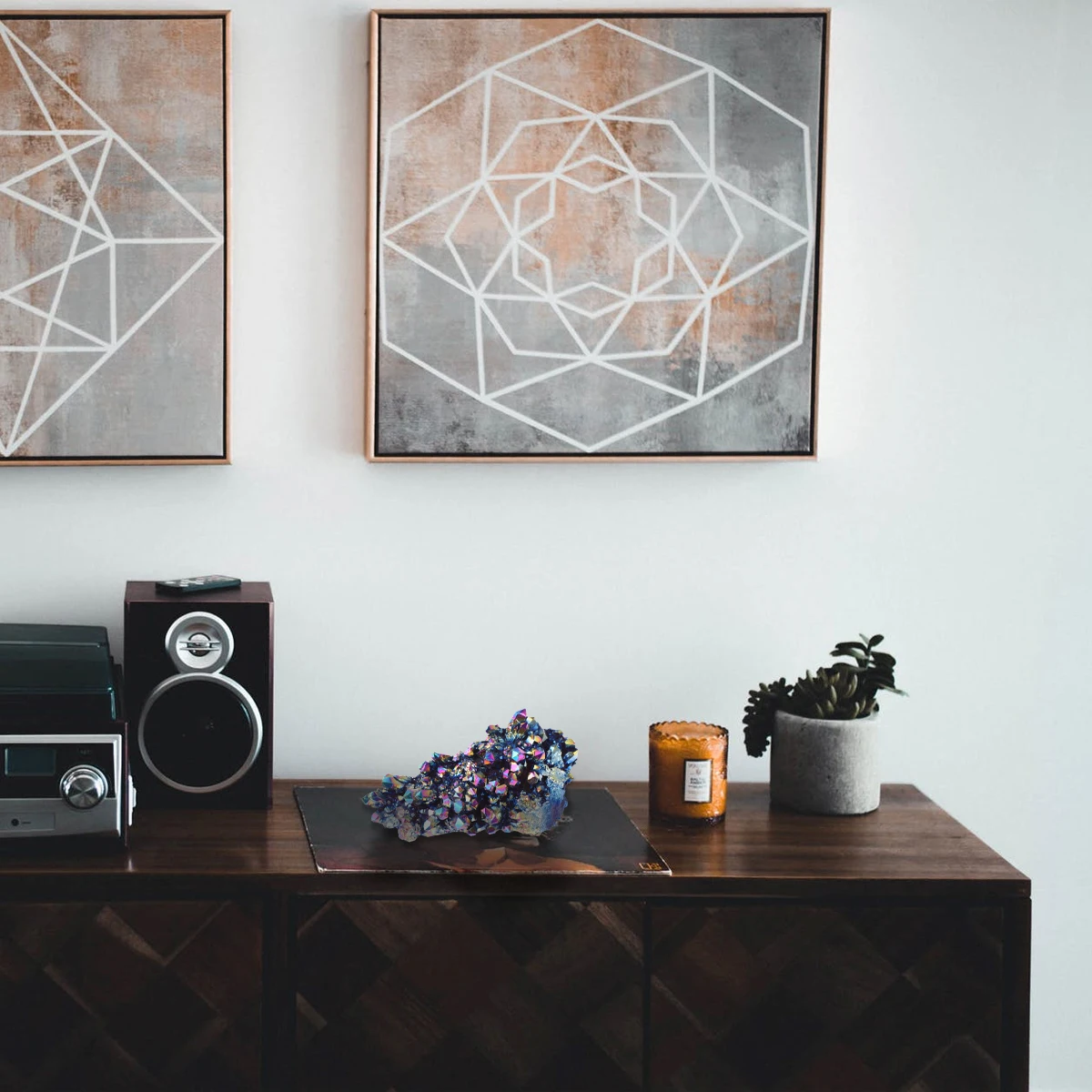 

1Pcs Crystal Cluster Ornament Natural Crystal Desktop Adornment for Home Office Fish Tank Decor About 100G Random Style