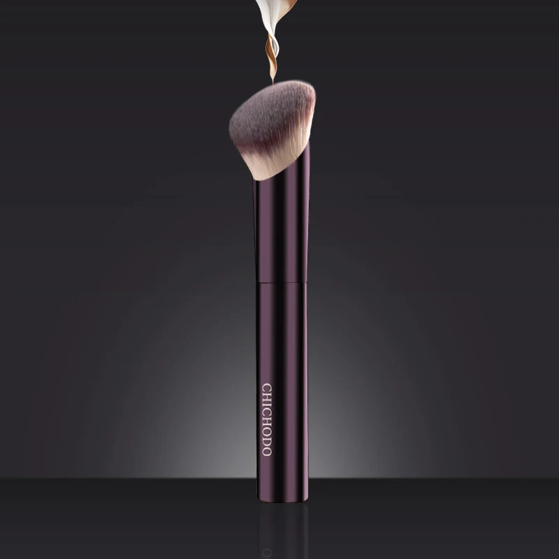 Makeup Brush Foundation BrushPurple Aluminum Handle Soft Fiber Bristles Fashionable Lightweight Seamless Beauty Tool