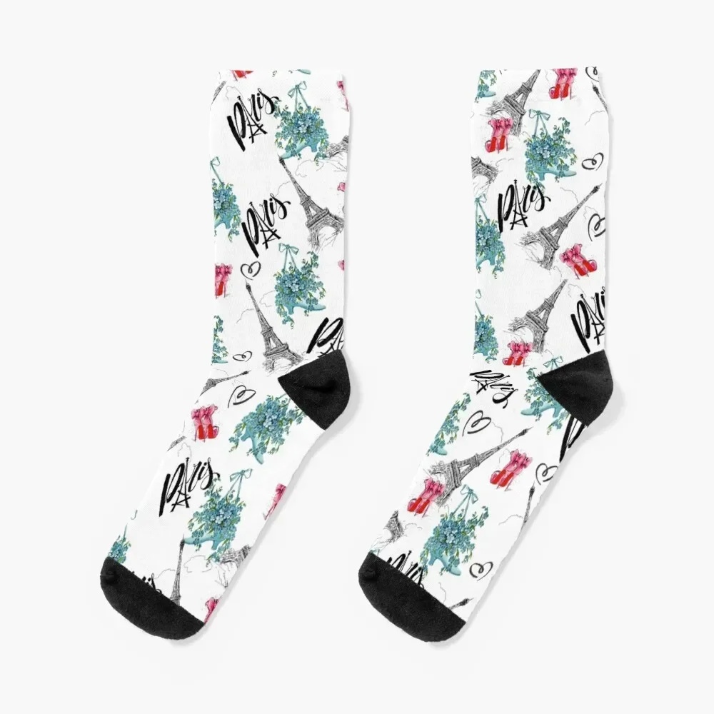 all-over Eiffel Tower print Socks luxe christmas gift Socks For Girls Men's