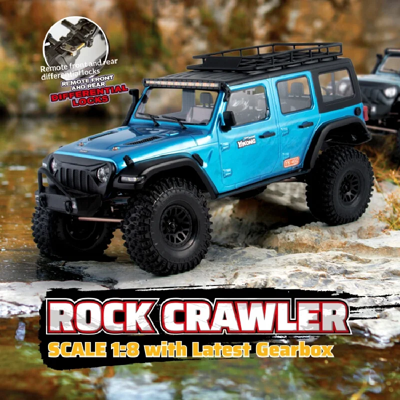 YK4082V3 1/8 4WD RC Rock Crawler 4X4 Off Road Truck High Low Speed Gearbox All Terrain Climbing RC Car Hobby Vehicle