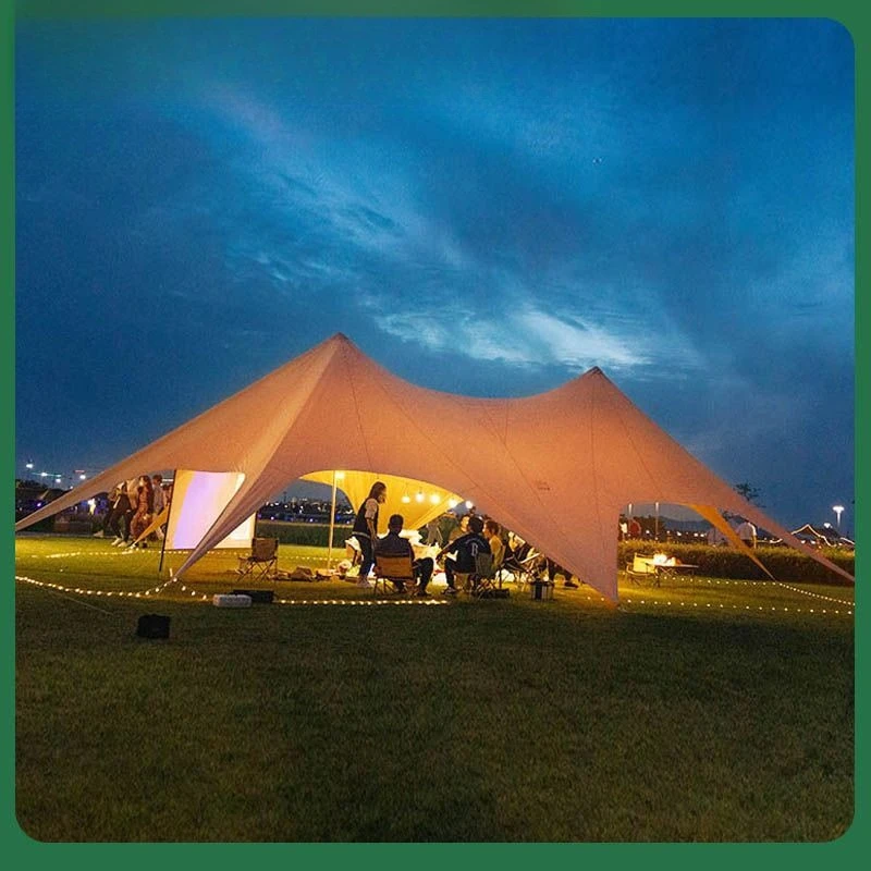 Genting canopy tent outdoor oversized ten thousand mountains three peaks hump rain and sun protection single peak camp tent