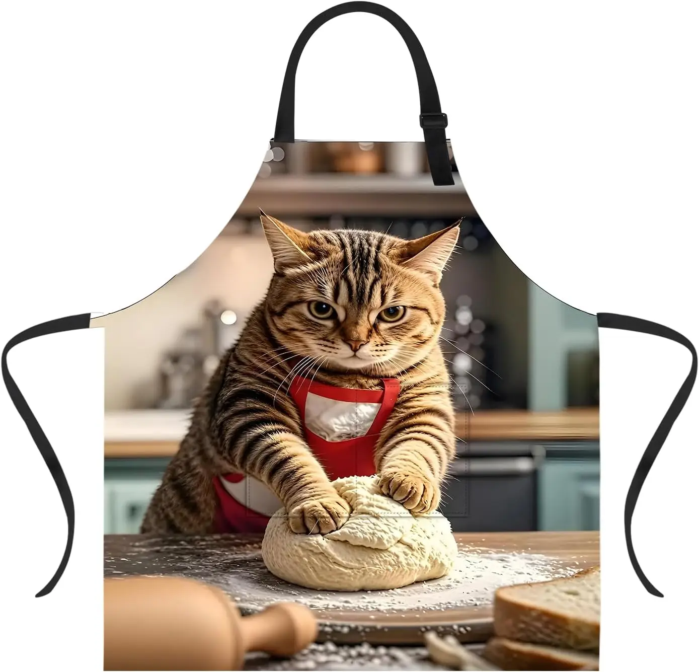 

Funny Cat Apron with 2 Pockets Waterproof for Kitchen Garden Decor