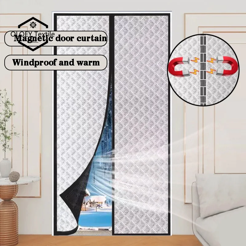 

Winter magnetic cotton door curtain, thickened, warm, windproof, partition curtain, soundproof, cold proof, blackout curtain