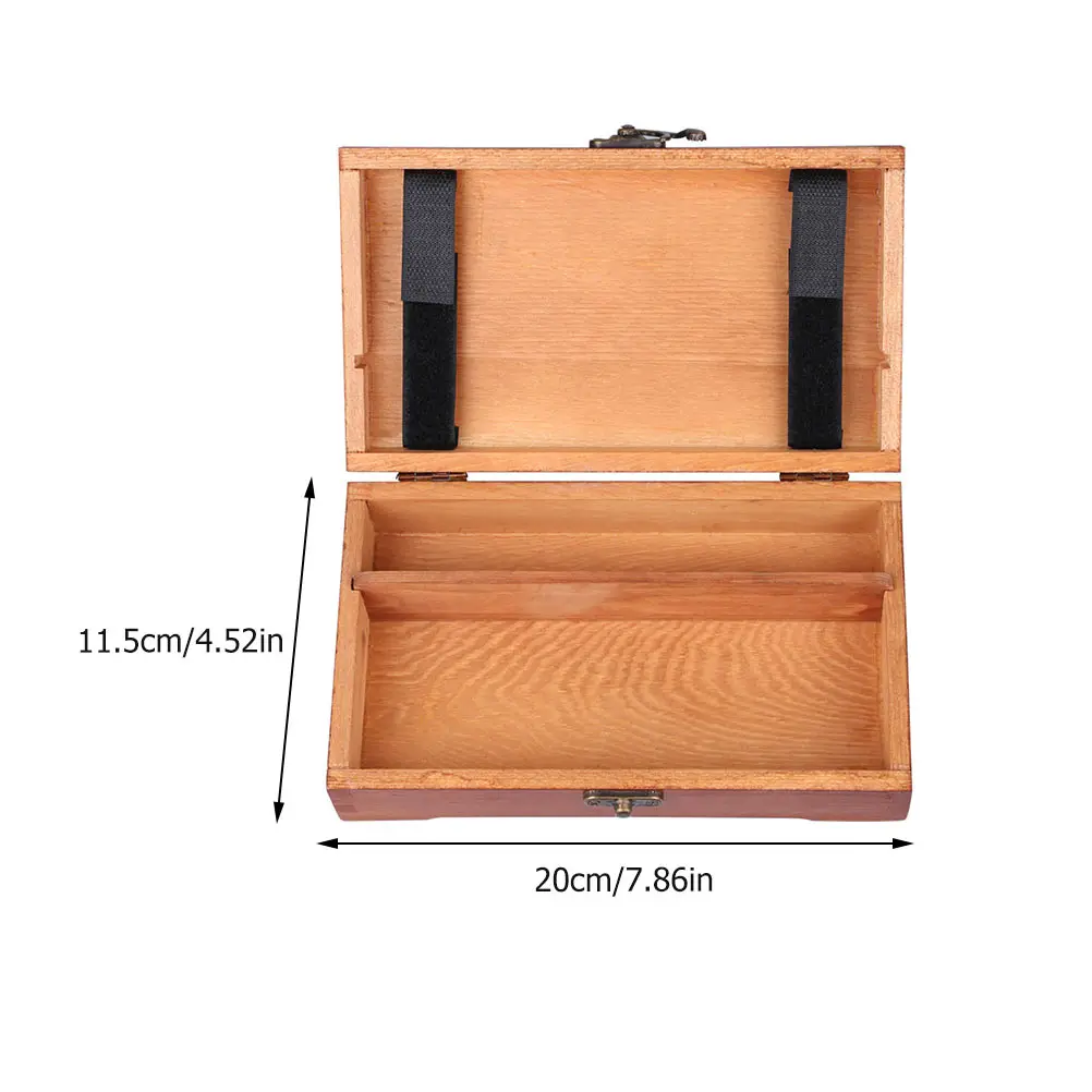3pcs Solid Pine Wood Stationery Box Durable Compact Pencil Storage Container Reliable Lid Dustproof Pen Holder Oblong Makeup