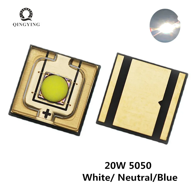 Grânulos de luz laser de alta potência, 20W, branco, natural, branco, azul, 450nm, LED SMD 5050 Chips, DIY, lanterna, farol Lâmpada do mineiro