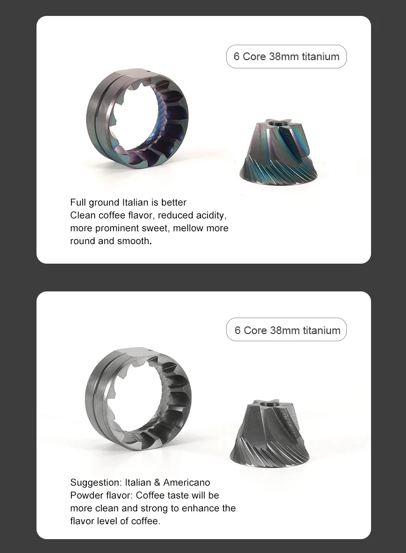 CAFOVO طاحونة لدغ ل 03 مطحنة حبوب البن 7 الأساسية 48 مللي متر لدغ 6 الأساسية 38 مللي متر لدغ اسبريسو مطحنة القهوة الكهربائية الملحقات #5