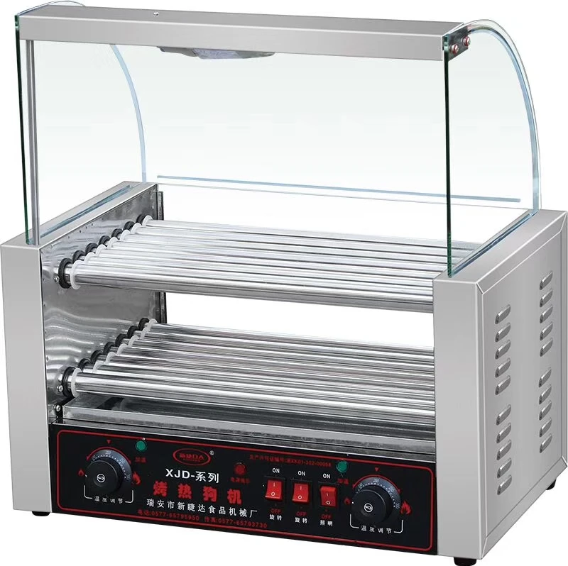 

7-Tube double-layer automatic sausage grilling machine sausage machine Taiwan hot dog machine commercial total 14 tubes with lig