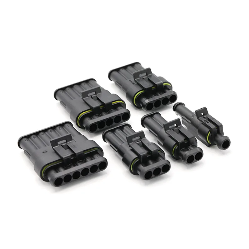 20/50/100 juegos conector impermeable AMP 1/2/3/4/5/6 pines 12A IP68 conector eléctrico automotriz con terminales para camión/coche 6