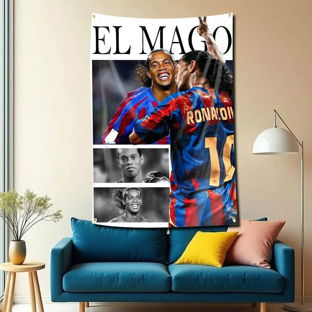 O Bruxo Ronnie Football R-Ronaldinho  Flag Tapestry Banner for Bedroom Living Room Outdoor Camping Custom Supported