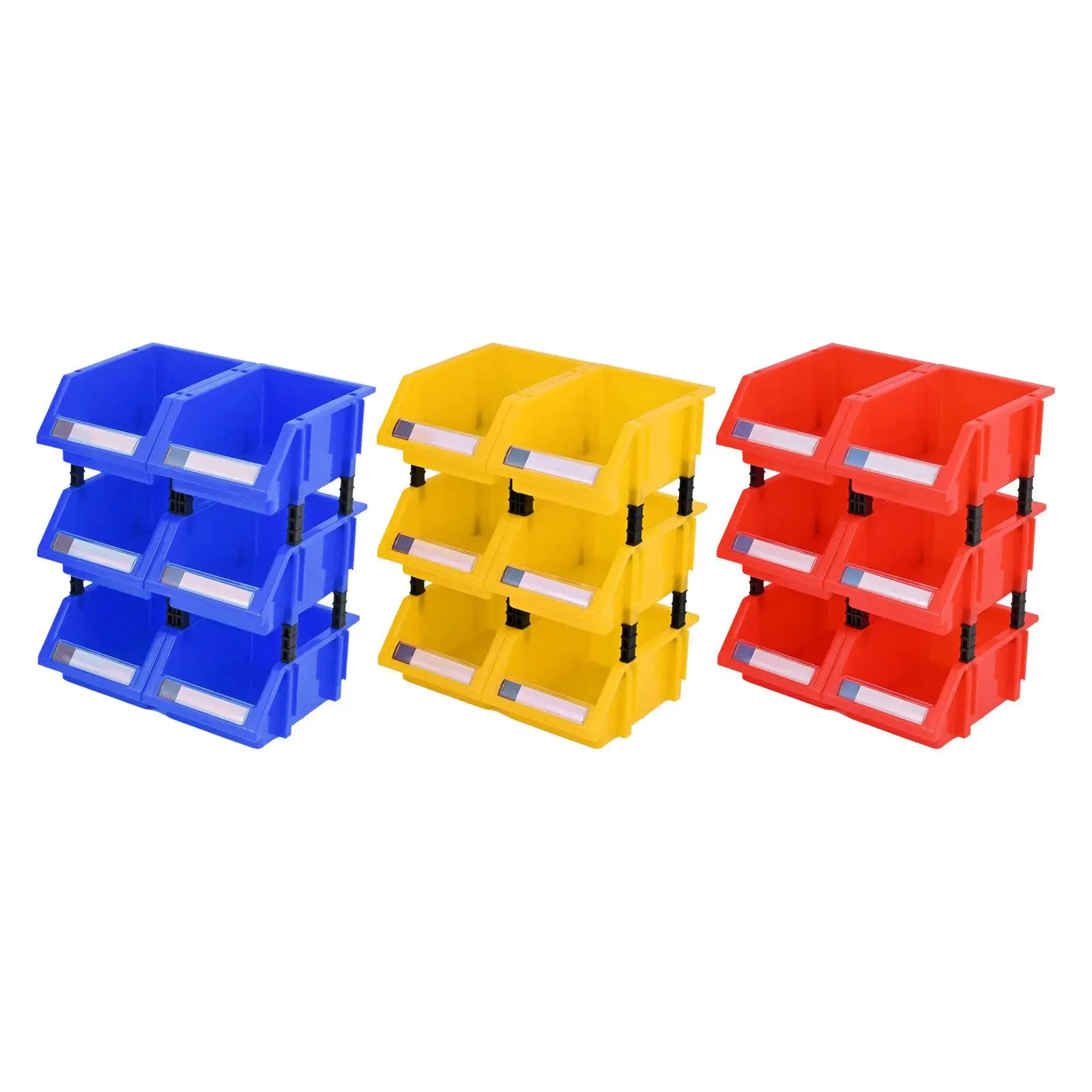 6x Component Storage Bin Screw Storage with 4 Connect Pillars, 1 Label Cover