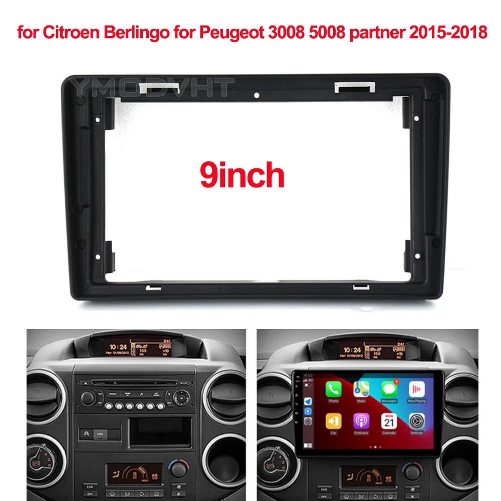 

9inch Car Radio Fascia for Citroen Berlingo for Peugeot 3008 5008Partner DVD Stereo frame Panel Mounting Dash Installation Bezel
