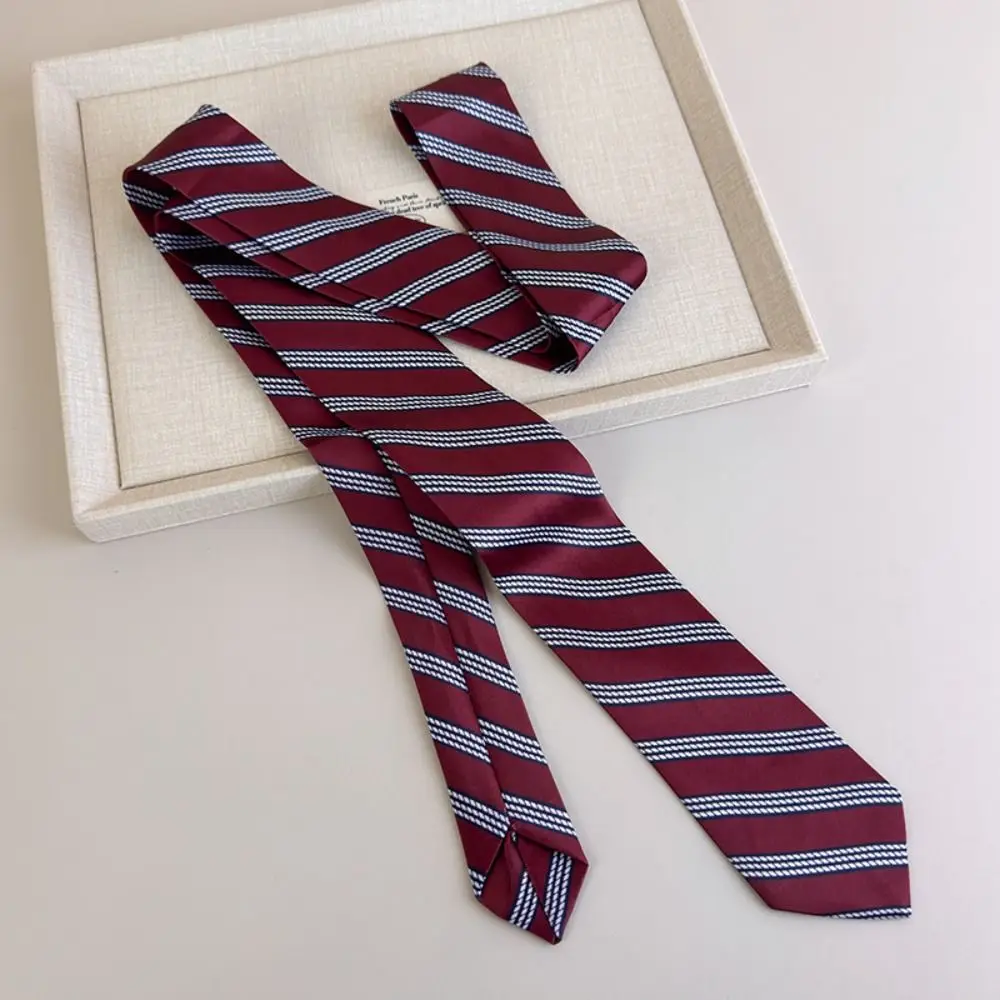 Clothing Decoration Korean Striped Tie Printed Stripe JK Uniform Necktie College Style Retro Waist Belt Students