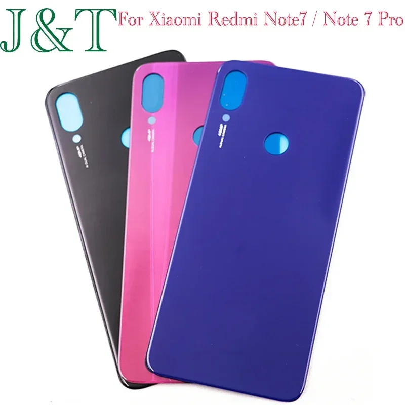 For Xiaomi Redmi Note 7 Battery Cover Back Door Glass Panel For Redmi Note 7 Pro Back Cover Rear Housing Case Replace