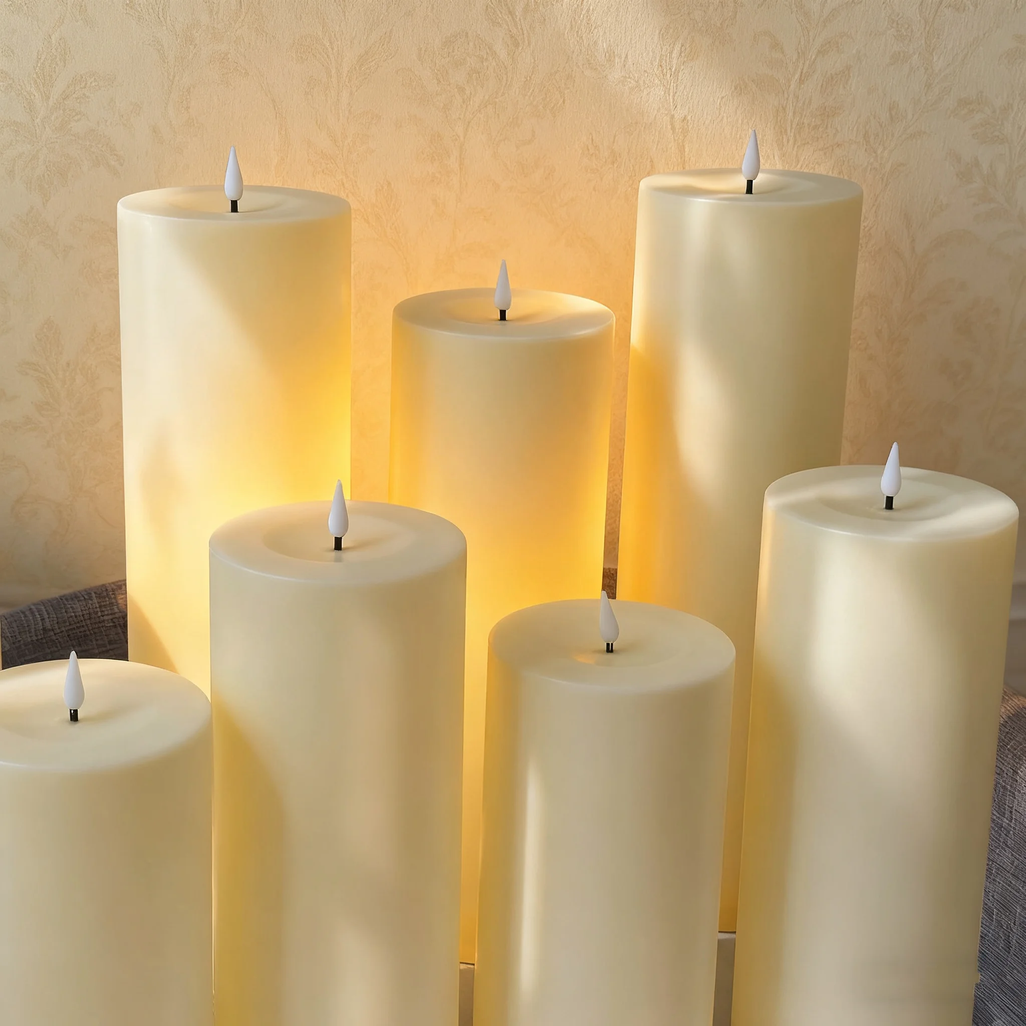 Outdoor Flameless Candle Portable Ambient Lighting Window Lamp Yellow LED Flickering Electric Pillar Candles for Camping Wedding 3