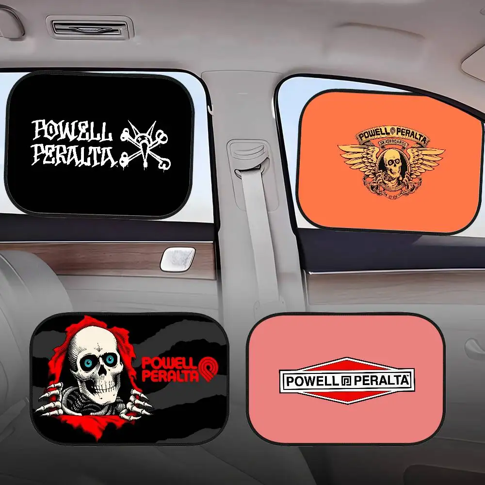 

P-Powell P-Peralta Skateboard LOGO Cartoon Sunshade UV Protection Heat Electrostatic Film Summer Retractable Window Shade Car
