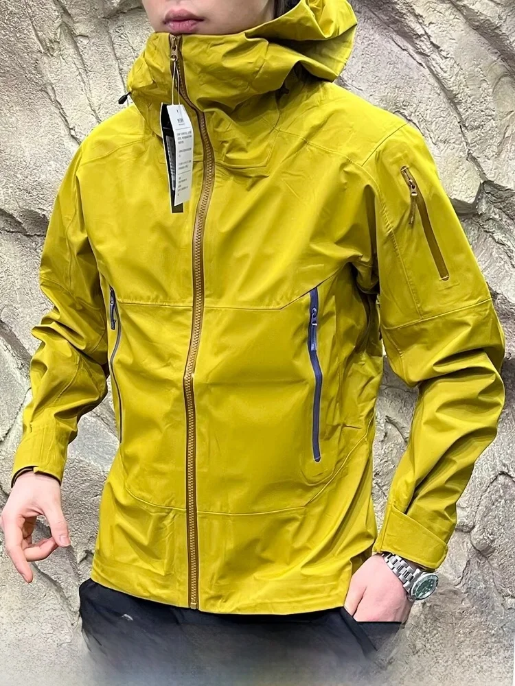 

Top Level Hard Zipper Underarm EPT Film Waterproof Breathable Fabric Unisex Jacket Outerwear Nylon Long Sleeve Hooded
