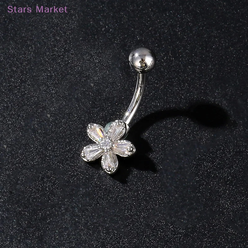 Nuevo Anillo de Acero Inoxidable con Forma de Mariposa y Flor para Ombligo, Piercing para Ombligo para Mujeres y Chicas, Anillo Sexy para Ombligo, Joyería Corporal