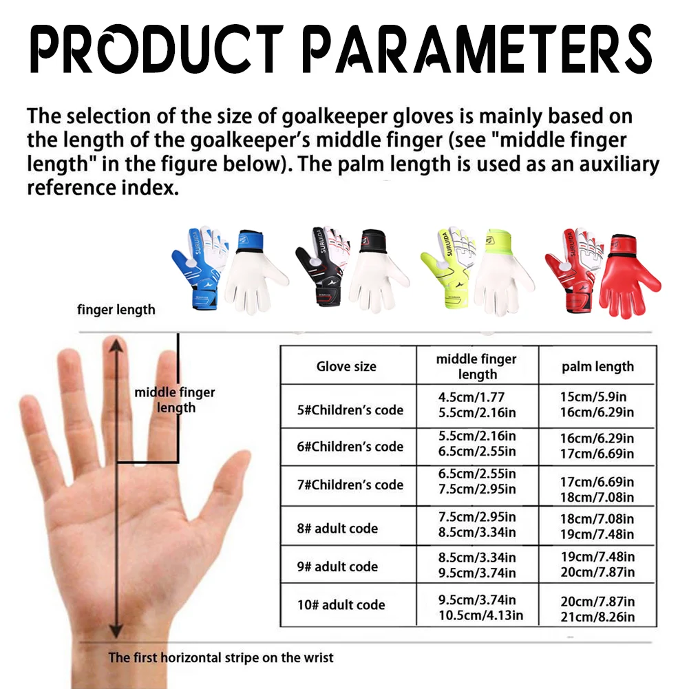 성인 및 어린이 내구성 축구 골키퍼 장갑, 손목 보호 골키퍼 장갑, 축구 축구용 라텍스 두꺼운 장갑